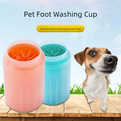 Portable Pet Paw Cleaner Cup with soft silicone bristles