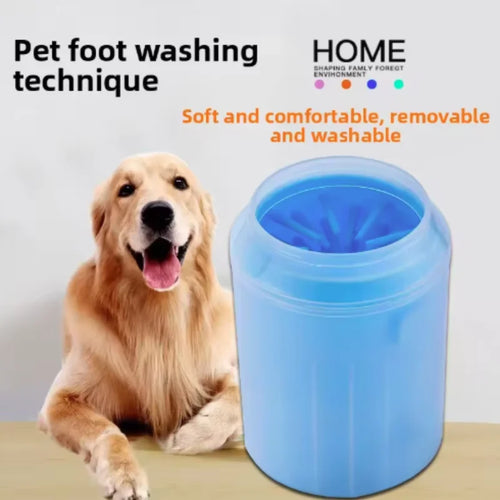 Portable Pet Paw Cleaner Cup with soft silicone bristles